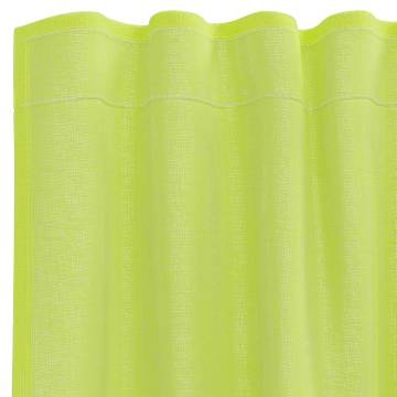 Voile Curtains with Tab Top - 2 pcs Apple Green | HipoMarket