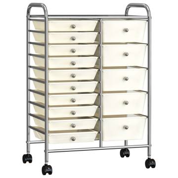 XXL 15-Drawer Mobile Storage Trolley | Organize with Style