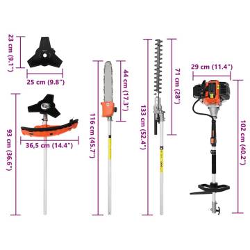 52cc 4-in-1 Brush Cutter - Efficient Garden Tool | HipoMarket