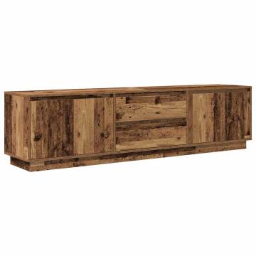 Stylish TV Cabinet with LED Lights in Old Wood | 193.5x41 cm