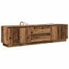 Stylish TV Cabinet with LED Lights in Old Wood | 193.5x41 cm