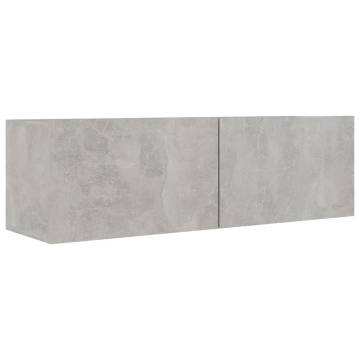 2 Piece Concrete Grey TV Cabinet Set | Stylish & Practical Storage