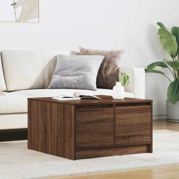 Coffee Table with Drawers - Brown Oak | HipoMarket UK