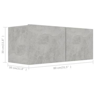 2 Piece Concrete Grey TV Cabinet Set | Stylish & Practical Storage