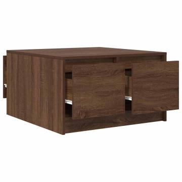 Coffee Table with Drawers - Brown Oak | HipoMarket UK