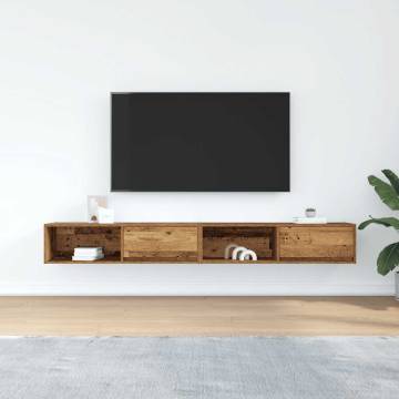 Elegant 2 pcs TV Cabinets in Old Wood - HipoMarket UK