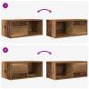 Stylish Old Wood TV Cabinets - Space-Saving Design - 2 pcs