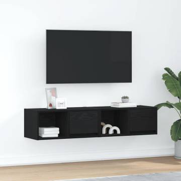 TV Cabinets 2 pcs Black Oak - Stylish Storage Solution