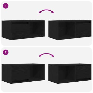 TV Cabinets 2 pcs Black Oak - Stylish Storage Solution