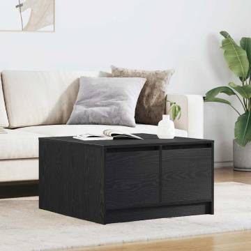 Coffee Table with Drawers - Black Oak | 70.5x70x40 cm