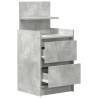 Elegant 2 Drawer Bedside Cabinets - Concrete Grey - HipoMarket