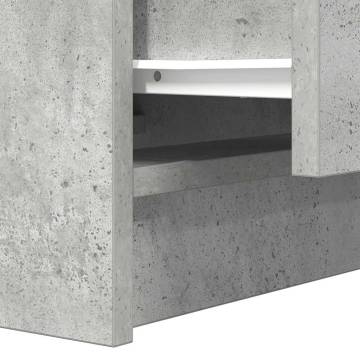 Elegant 2 Drawer Bedside Cabinets - Concrete Grey - HipoMarket