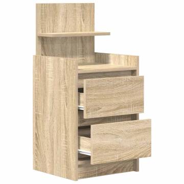 Stylish Sonoma Oak Bedside Cabinets with 2 Drawers - 2 pcs