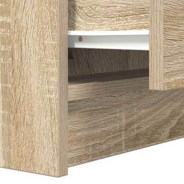 Stylish Sonoma Oak Bedside Cabinets with 2 Drawers - 2 pcs