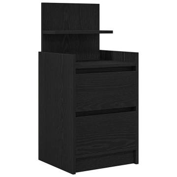 Stylish Black Bedside Cabinet with 2 Drawers | HipoMarket