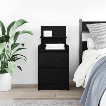 Stylish Black Bedside Cabinet with 2 Drawers | HipoMarket