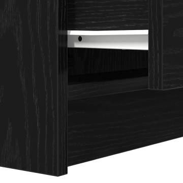 Stylish Black Bedside Cabinet with 2 Drawers | HipoMarket