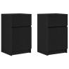 Stylish Black Bedside Cabinets - 2 pcs in Engineered Wood