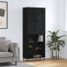 Highboard Black 69.5x34x180 cm Engineered Wood Colour black Quantity in Package 1 Model 3 shelves 