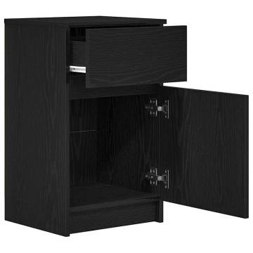 Stylish Black Bedside Cabinets - 2 pcs in Engineered Wood