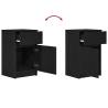 Stylish Black Bedside Cabinets - 2 pcs in Engineered Wood