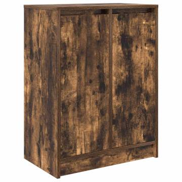 Elegant Smoked Oak Shoe Cabinet - 57x34x76 cm