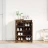 Elegant Smoked Oak Shoe Cabinet - 57x34x76 cm