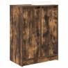 Elegant Smoked Oak Shoe Cabinet - 57x34x76 cm