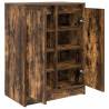 Elegant Smoked Oak Shoe Cabinet - 57x34x76 cm