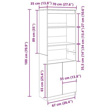 Highboard Smoked Oak - Stylish Storage Solution | HipoMarket