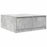 Coffee Table with Drawers - Concrete Grey 100x100 cm