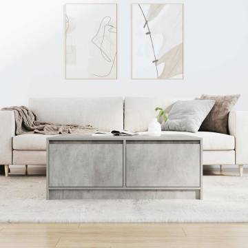 Coffee Table with Drawers - Concrete Grey 100x100 cm