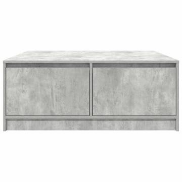 Coffee Table with Drawers - Concrete Grey 100x100 cm