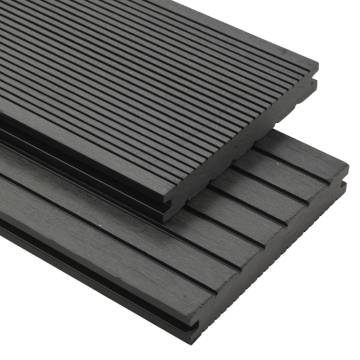 WPC Solid Decking Boards 26 m² - Durable Grey Patio Solution