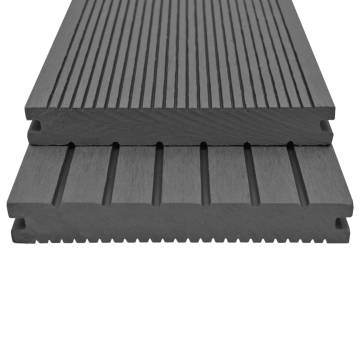 WPC Solid Decking Boards 26 m² - Durable Grey Patio Solution