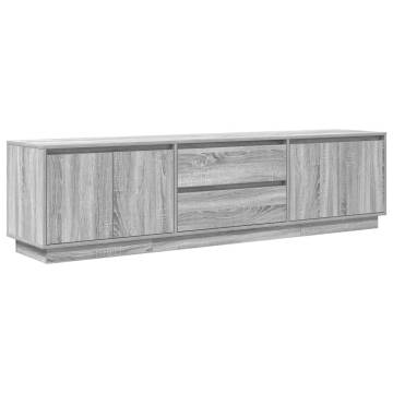 Stylish Grey Sonoma TV Cabinet with LED Lights - 193.5 cm