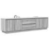 Stylish Grey Sonoma TV Cabinet with LED Lights - 193.5 cm