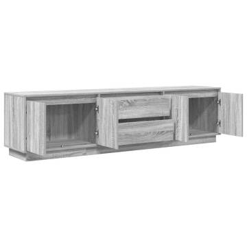 Stylish Grey Sonoma TV Cabinet with LED Lights - 193.5 cm