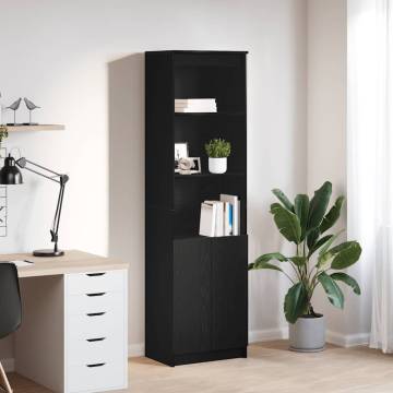 Highboard Black Oak 50x35x180 cm - Stylish Storage Solution