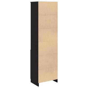 Highboard Black Oak 50x35x180 cm - Stylish Storage Solution