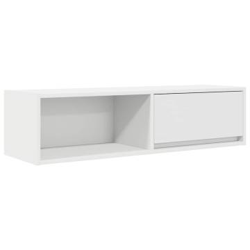 White TV Cabinet 100x31 cm - Engineered Wood Storage Solution