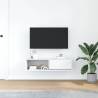 White TV Cabinet 100x31 cm - Engineered Wood Storage Solution