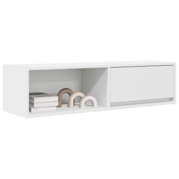 White TV Cabinet 100x31 cm - Engineered Wood Storage Solution