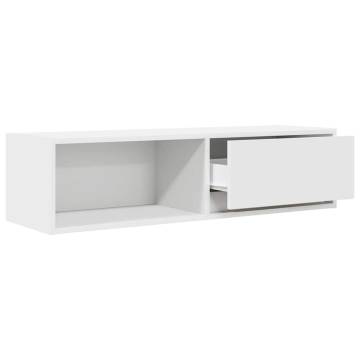 White TV Cabinet 100x31 cm - Engineered Wood Storage Solution