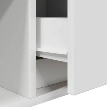 White TV Cabinet 100x31 cm - Engineered Wood Storage Solution