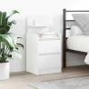  Bedside Cabinet with 2 Drawers White 38x34x80 cm Colour white Quantity in Package 1 