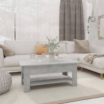 Stylish Concrete Grey Coffee Table | 102x55x42 cm