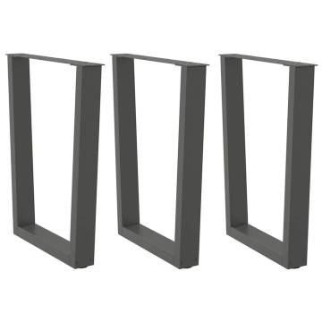 V-Shape Dining Table Legs - Anthracite Steel Set of 3