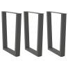 V-Shape Dining Table Legs - Anthracite Steel Set of 3