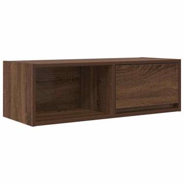 Brown Oak TV Cabinet | Engineered Wood | Space-Saving Design